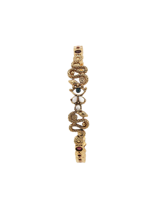 LA2L Rima Cuff Bracelet in Mother-of-Pearl, Garnet and Burgundy Enamel | LE FIGUE NEW YORK
