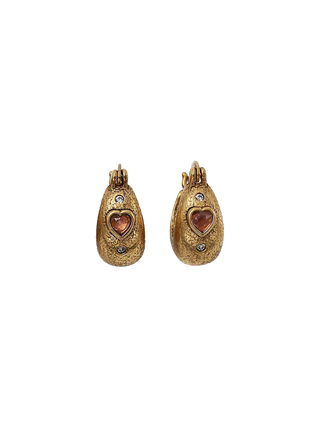 Sacha Rhinestone Heart Hoop Earrings