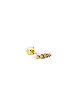 Oval Bar Cognac Diamond Gold Piercing
