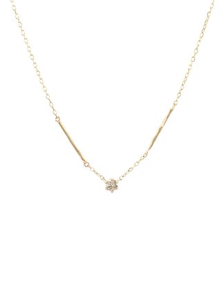 Bamboo Cognac Diamond Gold Necklace