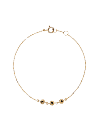 Triple Blossom Black Diamond Bracelet