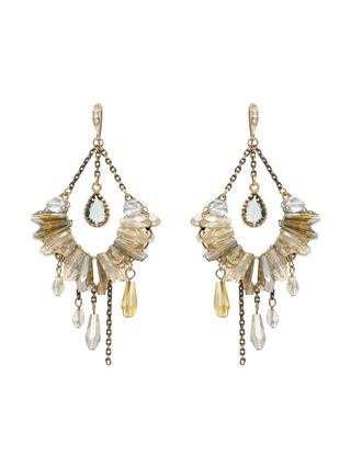 White Crystal Chandelier Earrings