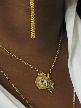 Sacha Eye Double Heart Necklace