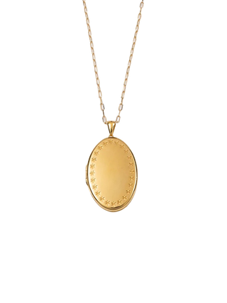 Matte Gold Oval Locket Necklace