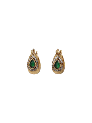 Sacha Rhinestone Drop Hoop Earrings