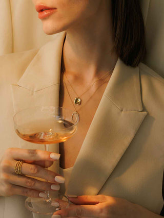 Sculptural Oval Pendant Necklace