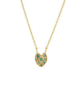 Green Heart Charm Necklace