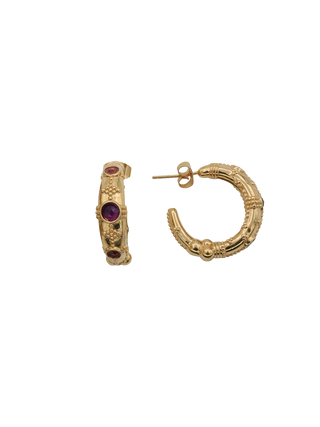 Jasmine Three-stone Creole Earrings