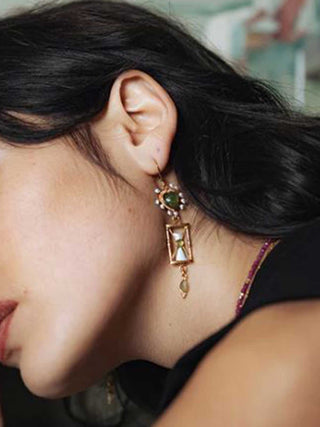 Sacha Hourglass Asymmetrical Earrings