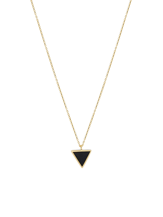 Triangular Onyx Pendant Necklace