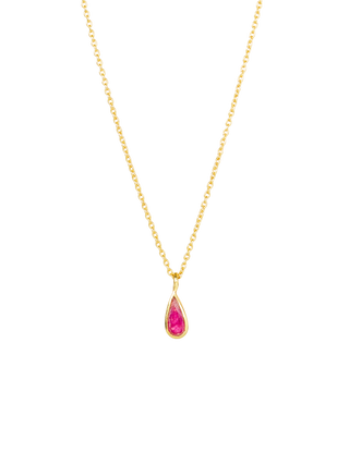 Red Minimal Teardrop Necklace