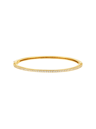 Minimal Crystal Hinged Bangle