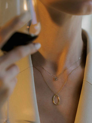 Sculptural Oval Pendant Necklace
