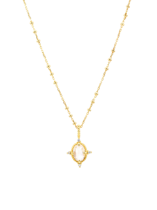 Rainbow Moonstone Oval Necklace