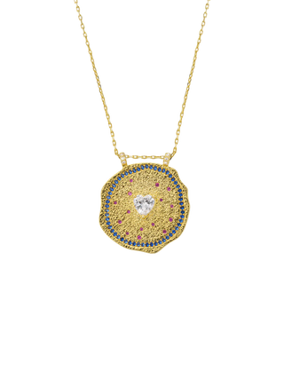 WHITE HEART MEDAILLE Necklace