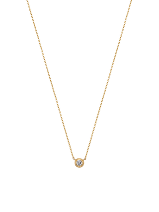 Solitaire Sparkle Gold Necklace