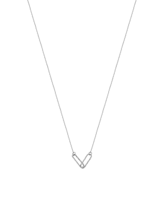 Linked Oval White Gold Necklace