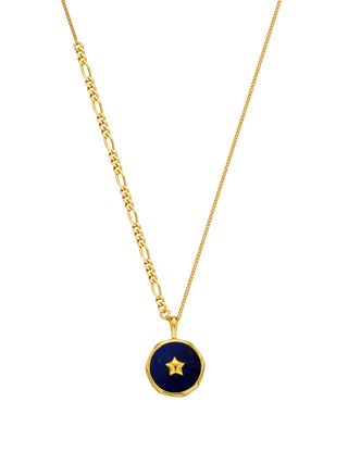 Lapis Lazuli Celestial Coin Pendant Necklace