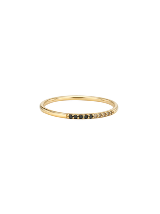 Black and White Diamond Gold Ring