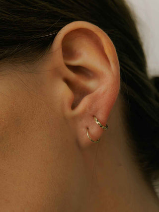 Gold Round Cut Huggies
