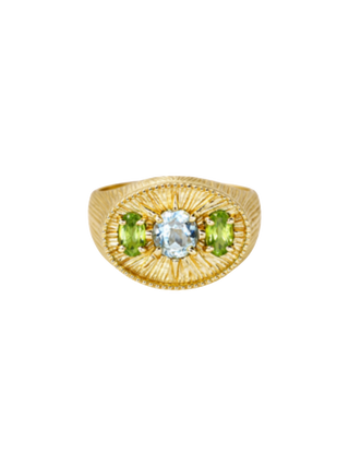 PERIDOT & BLUE TOPAZ ARLA RING