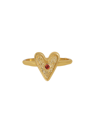 Heart Ring with Red Jasper Stone