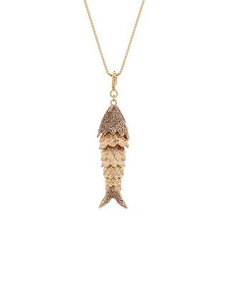 Large Gold Fish Necklace