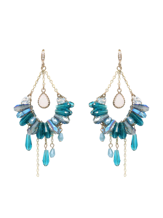 Blue Crystal Chandelier Earrings