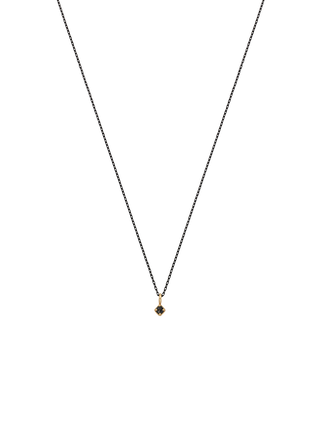 Rhombus Black Diamond Black Gold Chain Necklace
