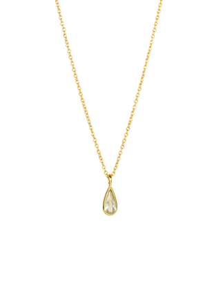 White Minimal Teardrop Necklace