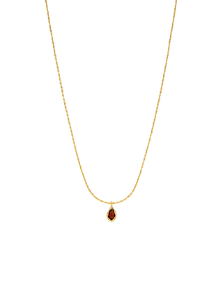 Garnet Mono Point Pendant Necklace