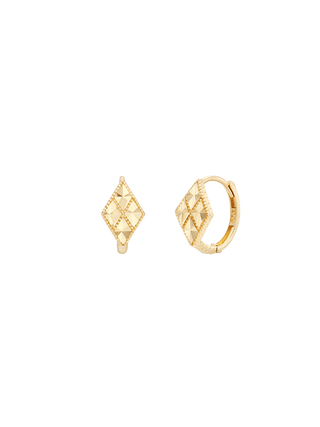 Rhombus Cut Gold Huggies
