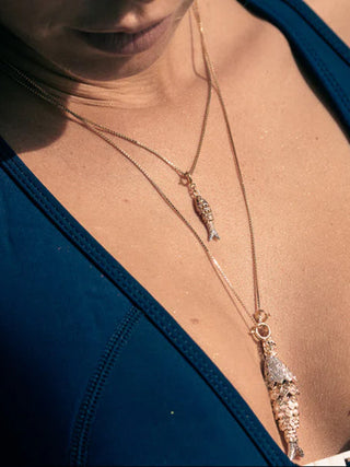 Large Gold Fish Necklace