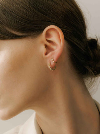 Single Cubic Mini Hoops
