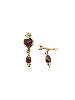 Sacha heart arrow stone earrings