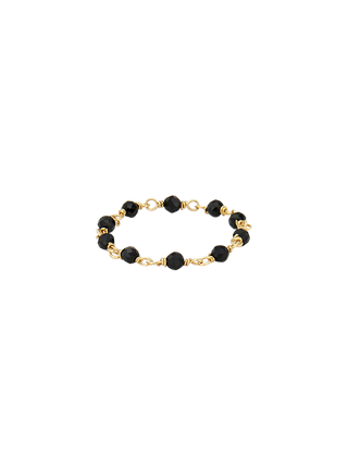 Black Spinel Gold Ring