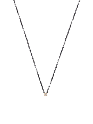 Delicate Diamond Black Gold Necklace