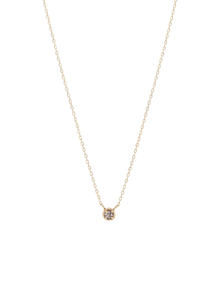 White Diamond Bezel Necklace