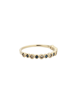 Blue Diamond Circle Gold Ring