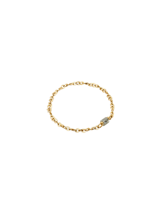 Delicate Gray Diamond Gold Chain Ring