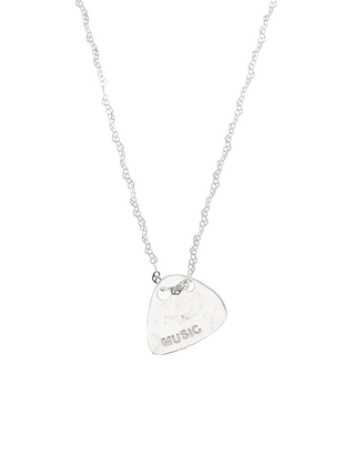 Antique Silver Guitar Pick Necklace