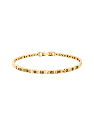 Square Cognac Mixed Gem Tennis Bracelet