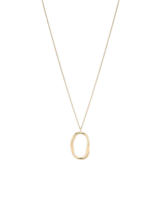 Sculptural Oval Pendant Necklace