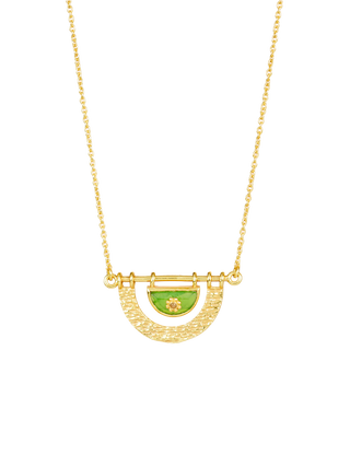 Green Arc Stone Necklaces