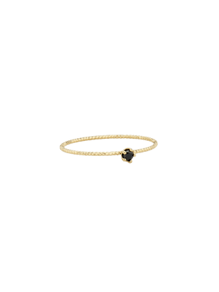 Petit Black Diamond Dainty Ring