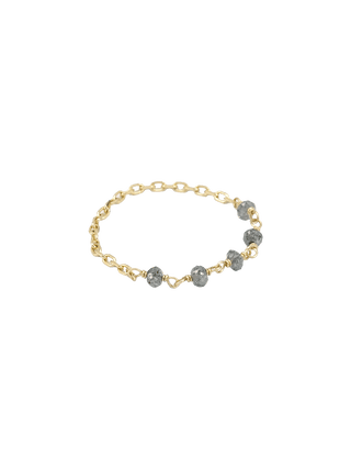 Gray Rough Diamond Linked Chain Ring