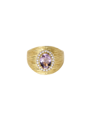Lola Amethyst Crystal Statement Ring