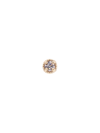 White Crystal Round Bezel Stud Earring